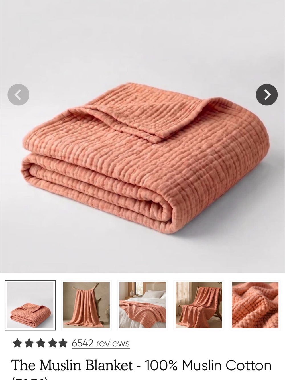 100% Muslin Cotton Blanket & Two Pillowcases